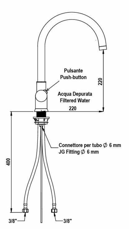 Miscelatore elettronico a 3 vie canna ad "arco" - immagine 4