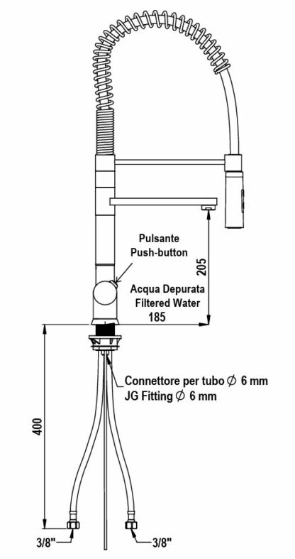 Miscelatore elettronico a 3 vie con mollone alto - immagine 4