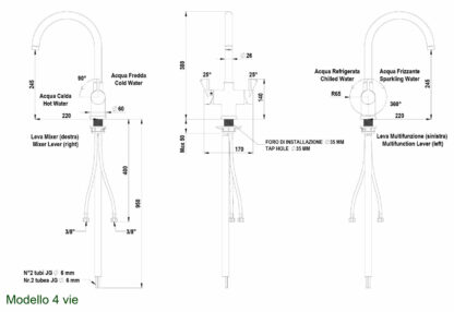 Miscelatore meccanico a 4 o 5 vie – canna ad “arco” - immagine 6