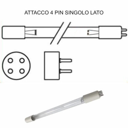 Lampada uv 4 pin - singolo lato