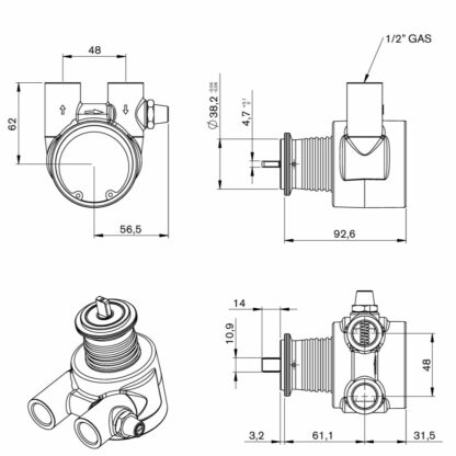 Dimensioni pompe 600 ~ 1000 l/h